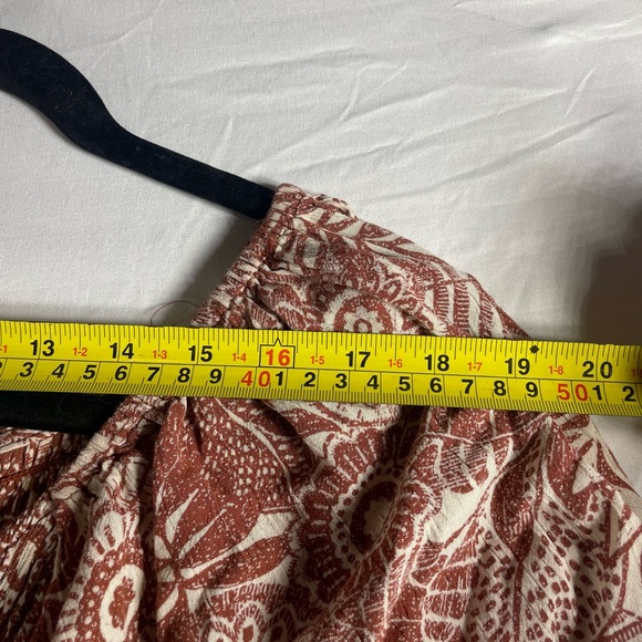 Angie Rust and Cream Floral Smocked Midi Dress - Picture 3 of 5